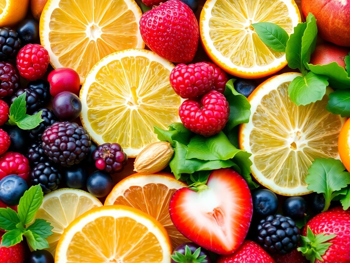 Fructe și legume colorate, pline de antioxidanți.