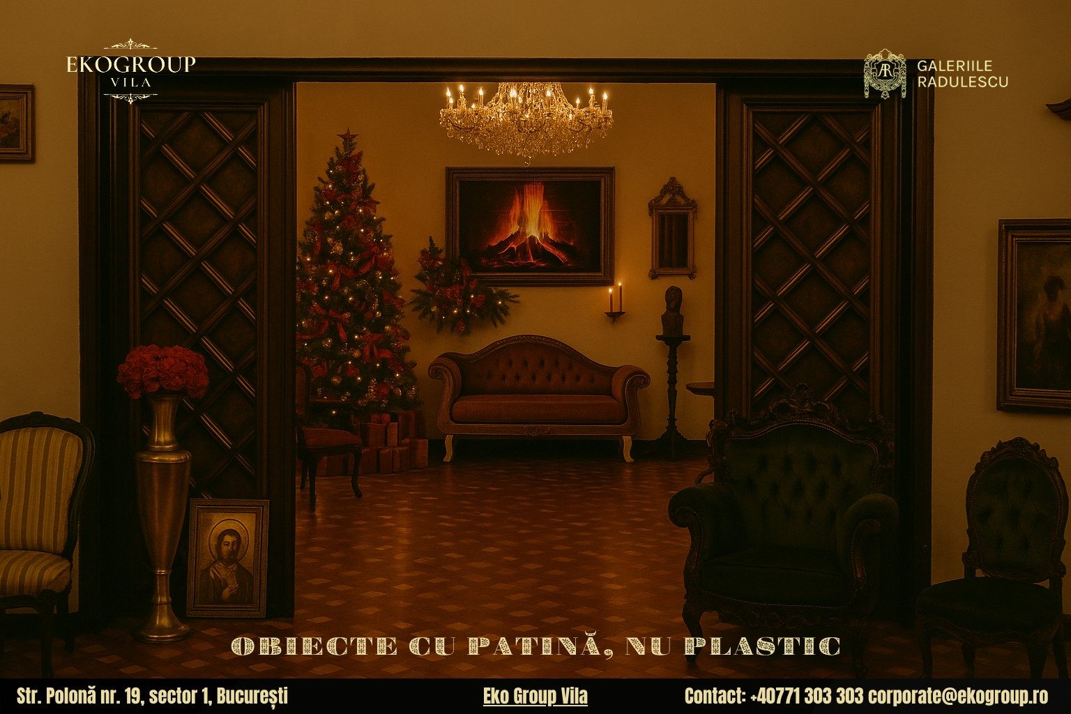 Decoratiuni de Craciun autentice, inspirate din farmecul Craciunului anilor ’30 la Eko Group Vila